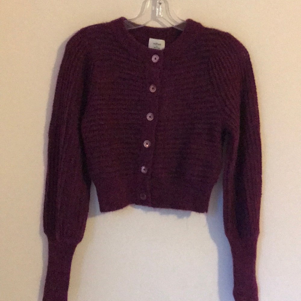 Aritzia Wilfred Sweater Cardigan Purple NWT XS